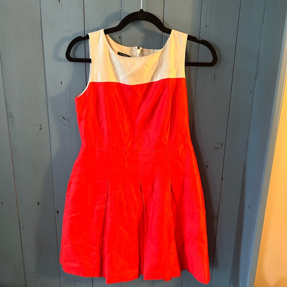Talbots Red and Tan Sleeveless Dress | Size 2P